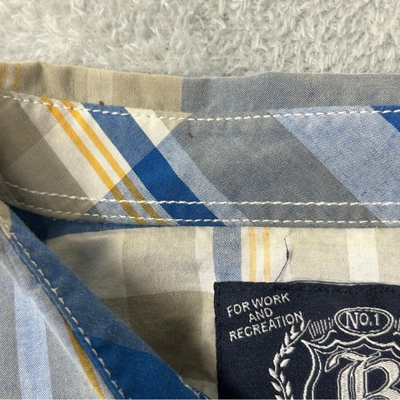 Basic Code Men’s Button Down Short Sleeve Shirt Size Large - Picture 5 of 7